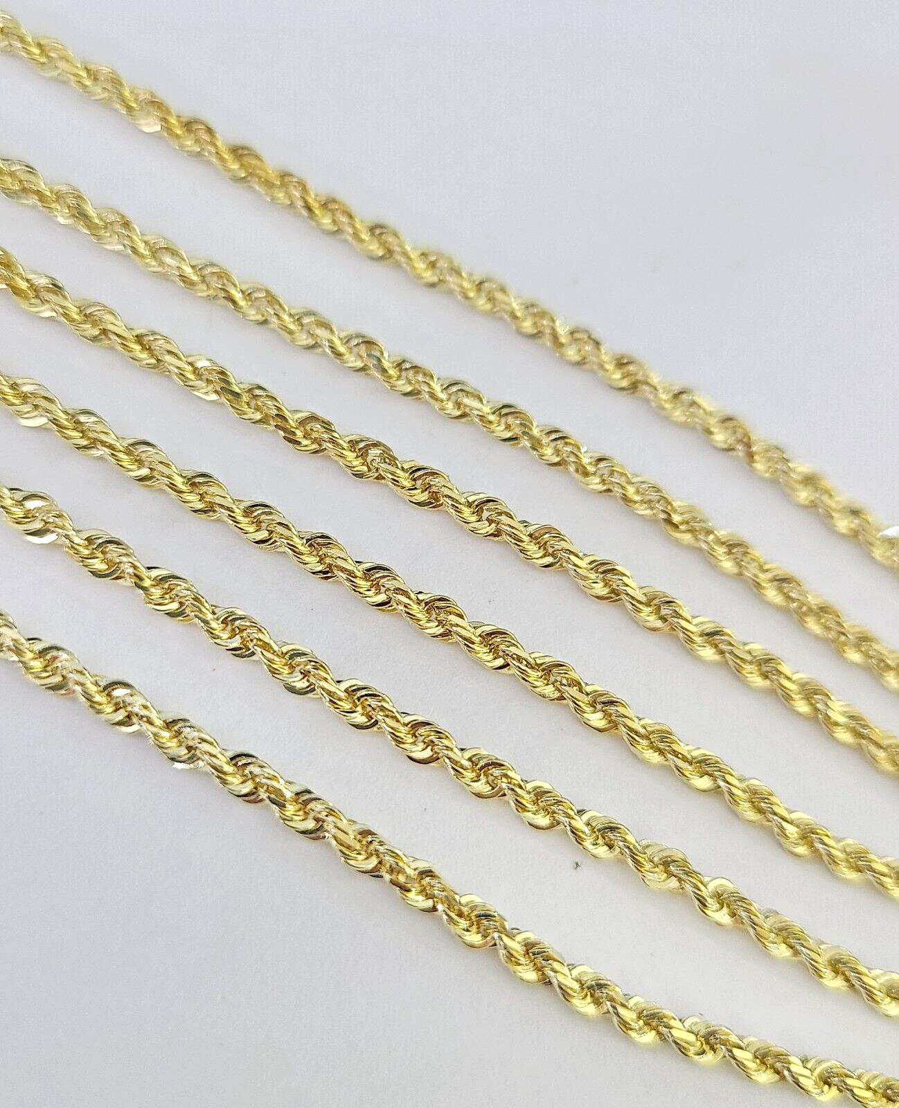 10k Solid Real Rope Chain Necklace 2.5mm 16"-24" Yellow Gold Men Women Genuine