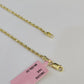 14k Solid Rope Chain Necklace 2mm 16"-24" Inch Yellow Gold Men Women 14Kt