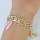 14K Real Gold ID Bracelet Miami Cuban link 12mm 8.5" inches 14kt Diamond Cut