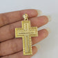 10k 3mm Rope Chain Last Supper Cross Pendant 18"-30" Gold Set Charm Necklace