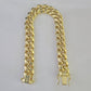 14K Miami Cuban Bracelet Yellow Gold Box Clasp 8" Inch 11mm Link