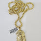 10k Gold Byzantine Necklace Jesus Head Charm 18-28 inch 3mm SET Chain Pendant