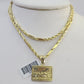 10k Milano Rope Chain Last Supper Charm Necklace SET 3mm 18" 20" 22" 24"