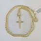 10k Rope Chain Jesus Cross Pendant 18"-30" Set Charm Necklace Yellow Gold