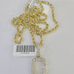 10k 3mm Rope Solid Chain C Diamond Pendant Alphabet 18"-28" Gold Charm Necklace