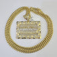 10K Miami Cuban Link Chain Last Supper Pendent Charm 6mm 20"-30" Necklace