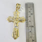 10K Franco Chain Jesus Cross Pendant Charm Necklace 20"-26" 5mm Gold Yellow SET