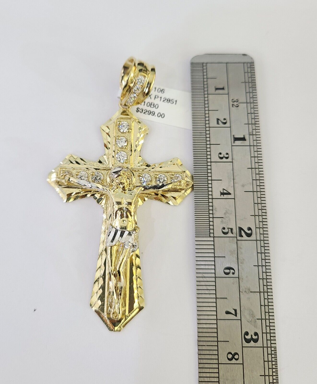 10K Franco Chain Jesus Cross Pendant Charm Necklace 20"-26" 5mm Gold Yellow SET