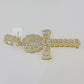 10k Diamond Jesus Cross Charm Pendant Yellow Gold Genuine Real