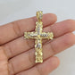 Real 10k Gold Jesus Cross Pendant Charm Crucifix 2 Inch 10kt Yellow Gold For Men