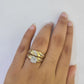 REAL 14k Diamond Ring Yellow Gold Ladies Men Trio SET Wedding Engagement Genuine