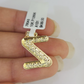 10k Gold Initial Z Charm Rope Chain 16"-26" 2.5mm SET Necklace Alphabet Pendant