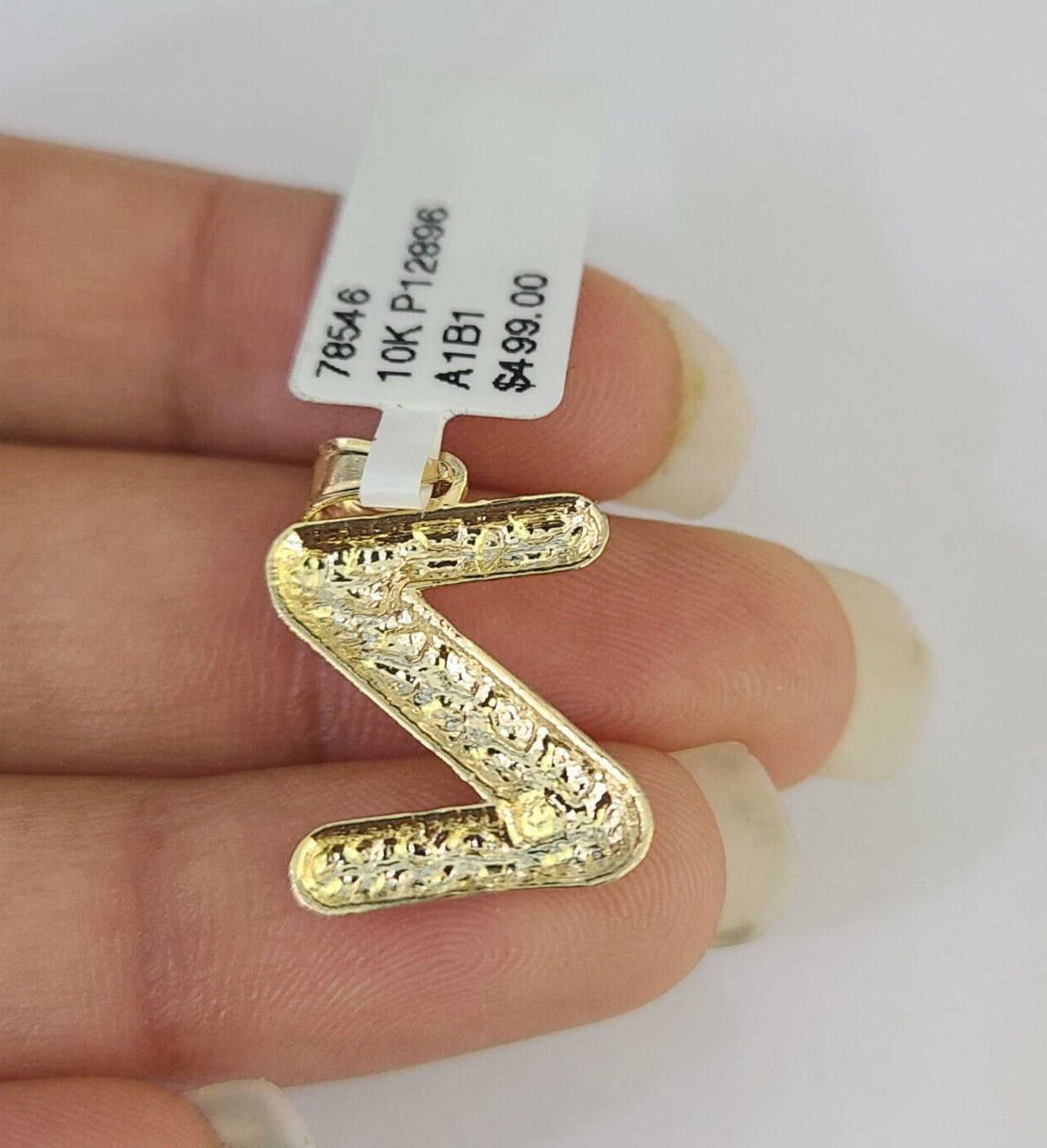 10k Gold Initial Z Charm Rope Chain 16"-26" 2.5mm SET Necklace Alphabet Pendant