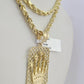 10k Solid Rope Chain Crown Charm Set 4mm 18"-30" Necklace Gold Pendant