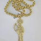 10k Gold Byzantine Necklace Reaper Charm 20-30 inches 9mm REAL SET Chain