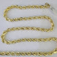 10k Gold Rope Chain Necklace 26 Inch 8mm Diamond Cut REAL 10kt Yellow Gold