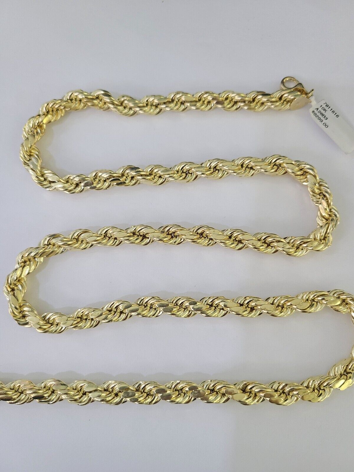 10k Gold Rope Chain Necklace 26 Inch 8mm Diamond Cut REAL 10kt Yellow Gold