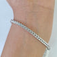 Real 10K Franco Bracelet White Gold 3mm 8.5Inch Lobster Lock Genuine