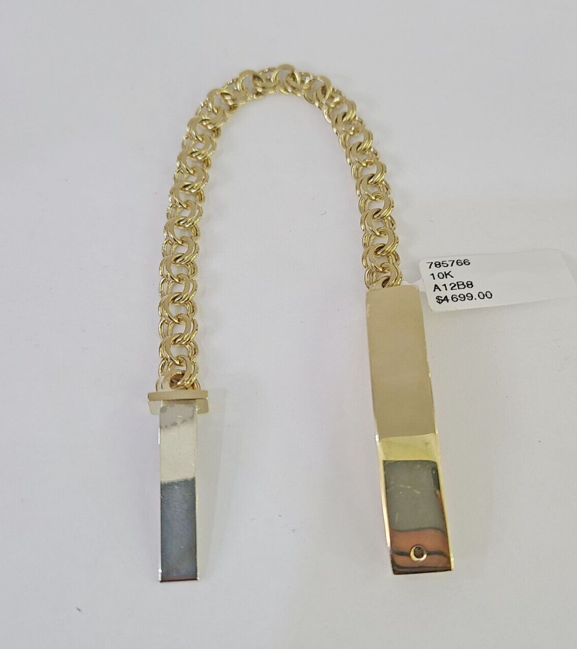 10k Chino ID Bracelet Yellow Gold Box Lock Real 10kt 6.25"