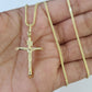 10K Gold Franco Chain INRI Cross Charm SET Length 16-20 inches 1mm Ladies Women