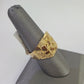 Real 10k Nugget Ring Yellow Gold Men Casual Square Ring 10kt