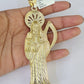 10K Franco Chain Saint Reaper Pendant Charm Necklace 20"-26" 5mm Gold SET Yellow