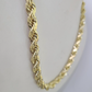 10k Gold Rope Chain Necklace 26 Inch 8mm Diamond Cut REAL 10kt Yellow Gold