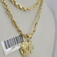 10k Milano Rope Chain Heart Charm Necklace SET 3mm 18" 20" 22" 24" Pendant