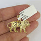 10K Solid Franco Chain Lion Pendant Charm Necklace 18"-24" 1.5mm Yellow Gold