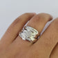 REAL 10k White Gold Diamond Ring Ladies Men Trio SET Wedding Engagement Genuine