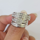 REAL 14k White Gold Diamond Ring Ladies Men Trio SET Wedding Engagement Genuine