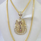 10K Franco Chain Pharaoh Head Pendant Charm Necklace 20"-26" 2.5mm Yellow Gold