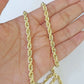 10K Real Solid Yellow Gold Rope Chain Necklace 5mm Length 18" 20" 22" 24" 26"