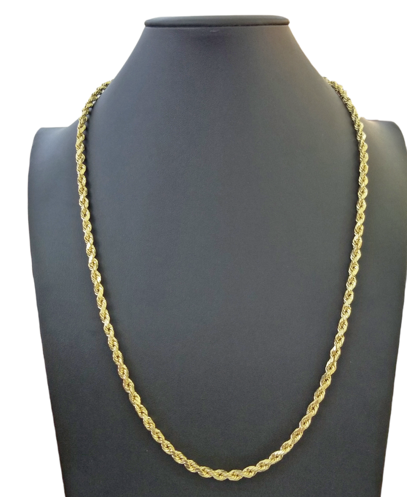 Real 14k Gold Rope Chain Necklace 3mm-6mm 20"-26" Inch Men Women Yellow 14kt