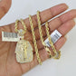 10k Solid Rope Chain Pharaoh Charm Set 4mm 20"-28" Necklace Gold Yellow