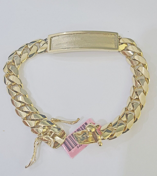 14K REAL ID Bracelet Solid Miami Cuban Link 12mm 8.5 inches 14kt Yellow Gold