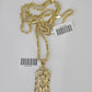 10k Milano Rope Chain Jesus Head Charm Necklace SET 3mm 18" 20" 22" 24"