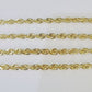 10K Real Solid Rope Chain Yellow Gold Necklace 6mm Length 18" 20" 22" 24" 26"