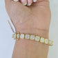 10K Yellow Gold Diamond Bracelet Women Ladies 7" REAL Genuine Gold