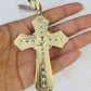 10k Gold Byzantine Necklace Jesus Cross Charm 20-30 inches 9mm REAL SET Chain