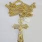 10K Miami Cuban Link Chain Jesus Cross Pendent Charm 6mm 20"-30" Necklace