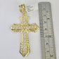 10K Franco Chain Jesus Cross Pendant Charm Necklace 20"-26" 5mm Gold SET Yellow