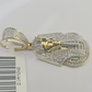 10k Pharaoh Head Diamond Pendant Charm Yellow Gold Men Women Real 10Kt 1.5 inch