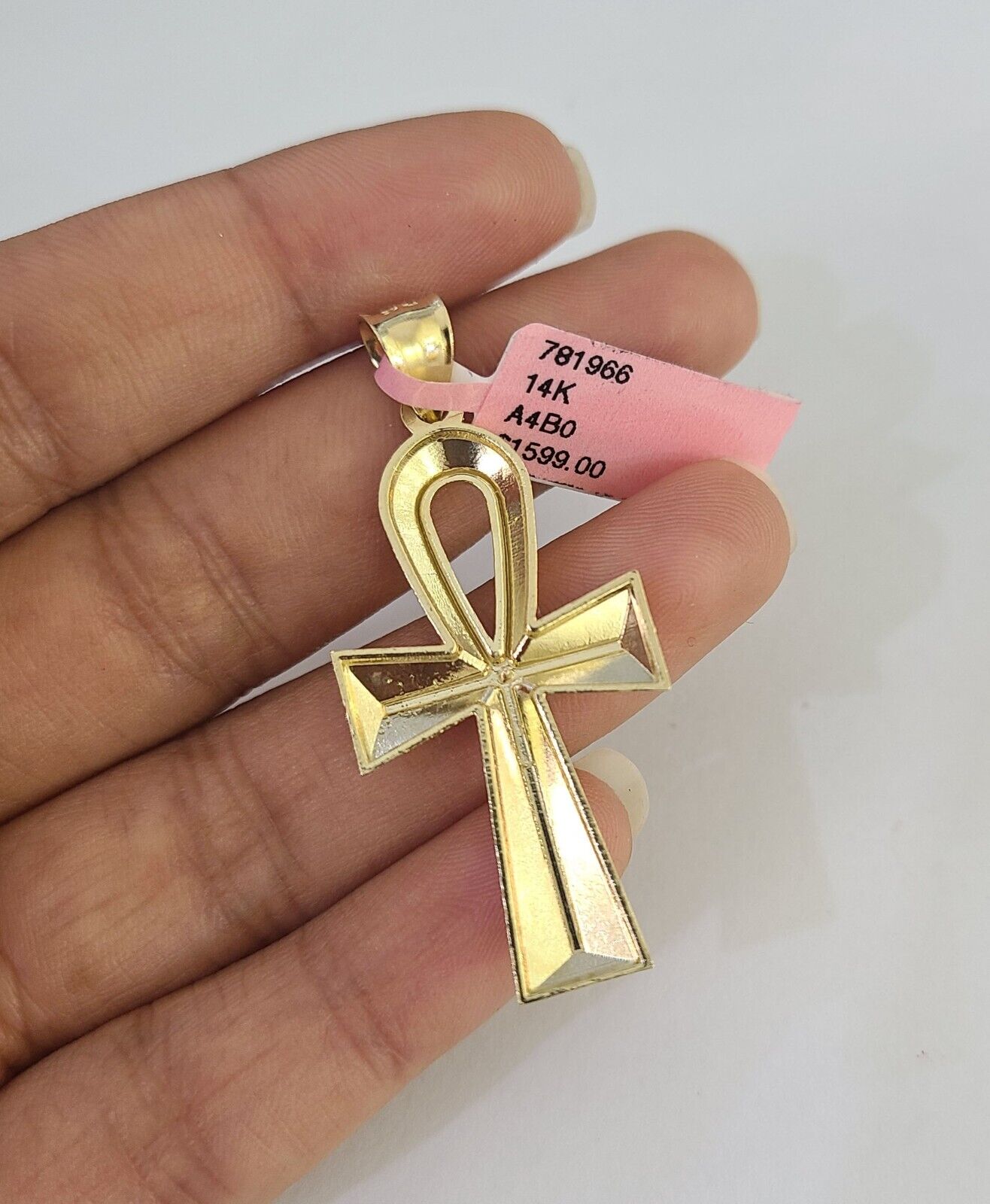 Real 14k Solid Chain Cross Charm Set Miami Cuban Link 3mm Necklace Pendant Gold