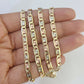 14k Valentino Chain Trio Gold Necklace Women's Link 24" inches 4mm Diamond Cuts