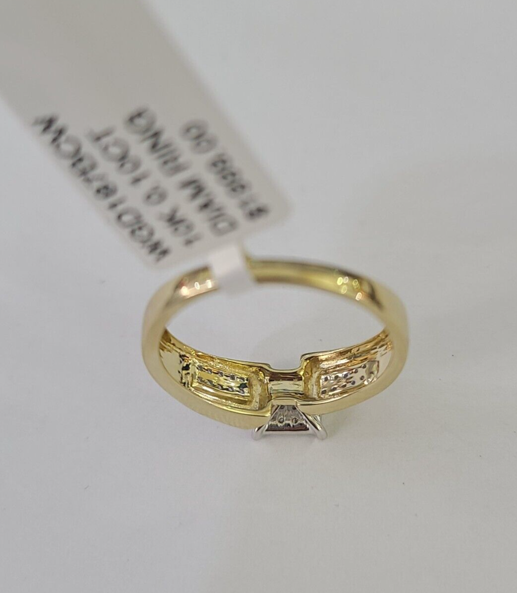 Real 10k Diamond Ladies Ring Yellow Gold Women Casual Genuine Wedding