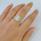 Real 14k White Gold Diamond Ladies Ring SET Pear Lab Created Engagement Wedding