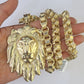 10k Gold Byzantine Necklace Lion Charm 20-30 inches 9mm REAL Yellow SET Chain