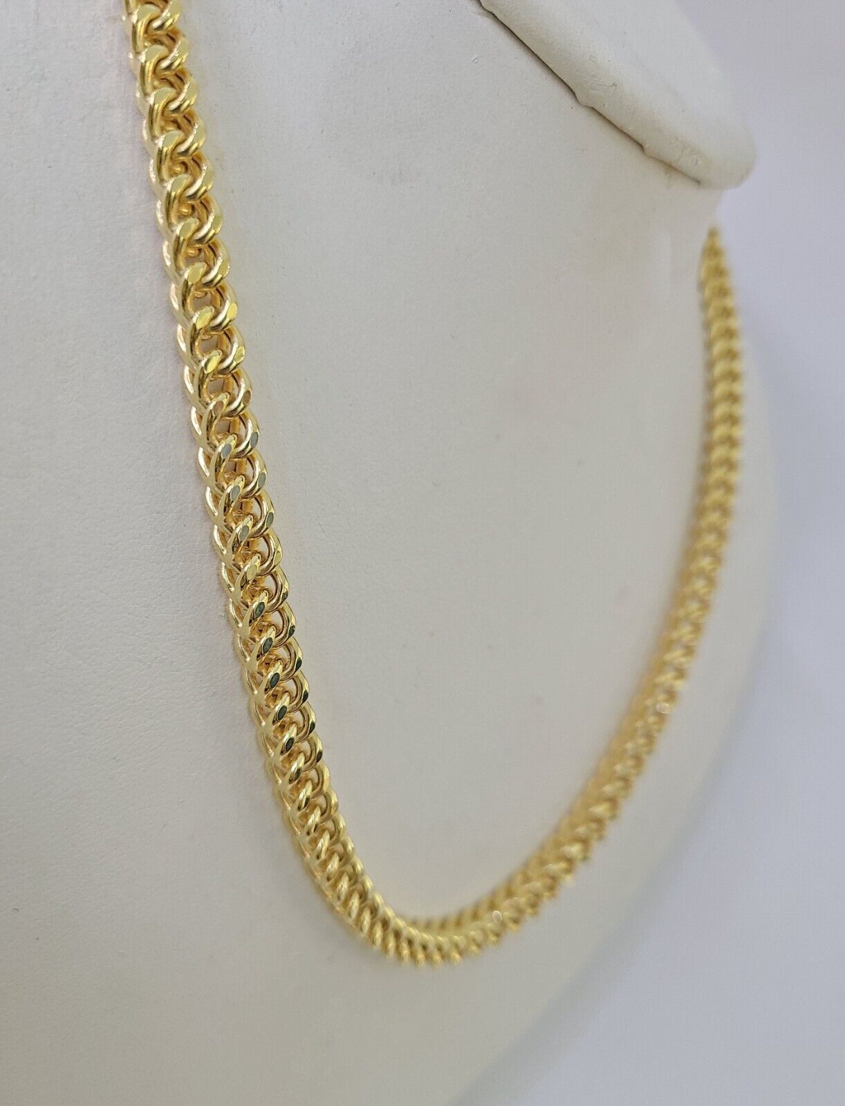 Real 10k Franco Chain Yellow gold 5mm 24inch Necklace lobster lock 10kt