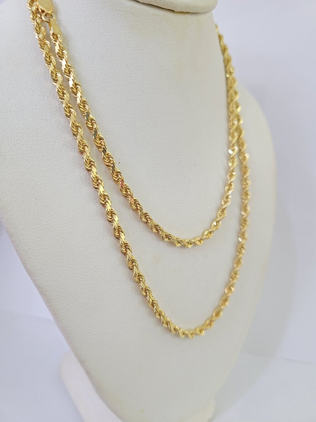 18k Real Solid Rope Chain Yellow Gold 3mm 26" Inch Genuine 18kt Necklace